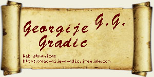 Georgije Gradić vizit kartica